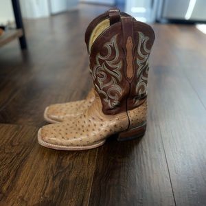 Justin mens ostrich full quill western boots 11D